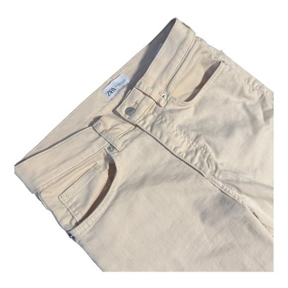 Zara Cream Wide Leg Jeans Size 1 - Picture 4 of 4